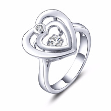 Double Heart Dancing Diamond Schmuck 925 Silber Ringe